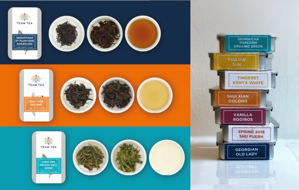 Team Tea Collage with tins